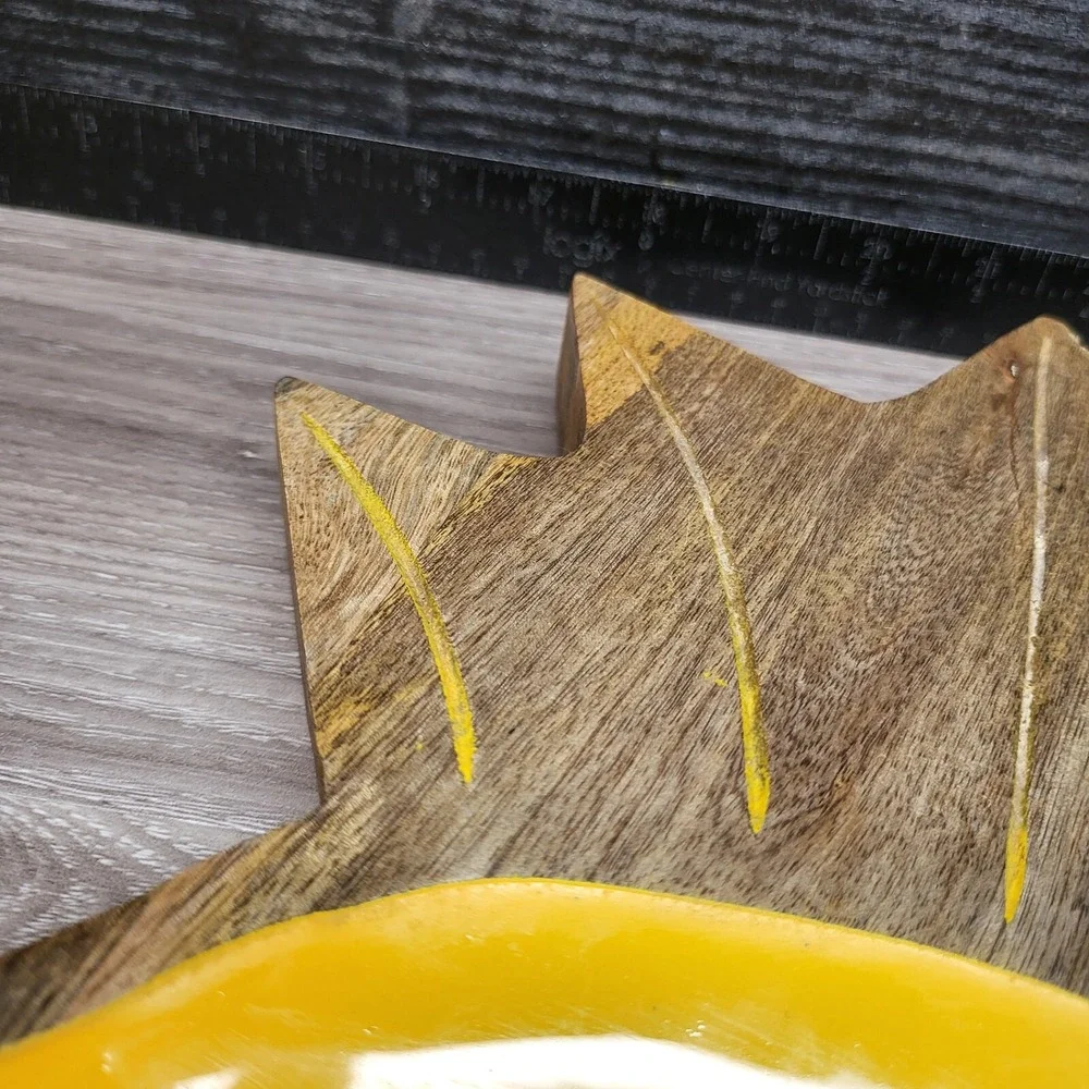Pineapple Fruit Tray Wooden With Thee‎ Compartments